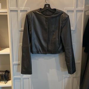 Loulou studio cropped leather jacket